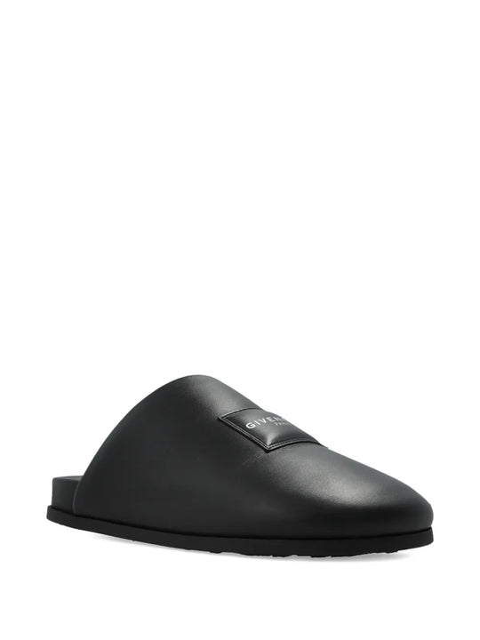 Black loafers-mules, side view