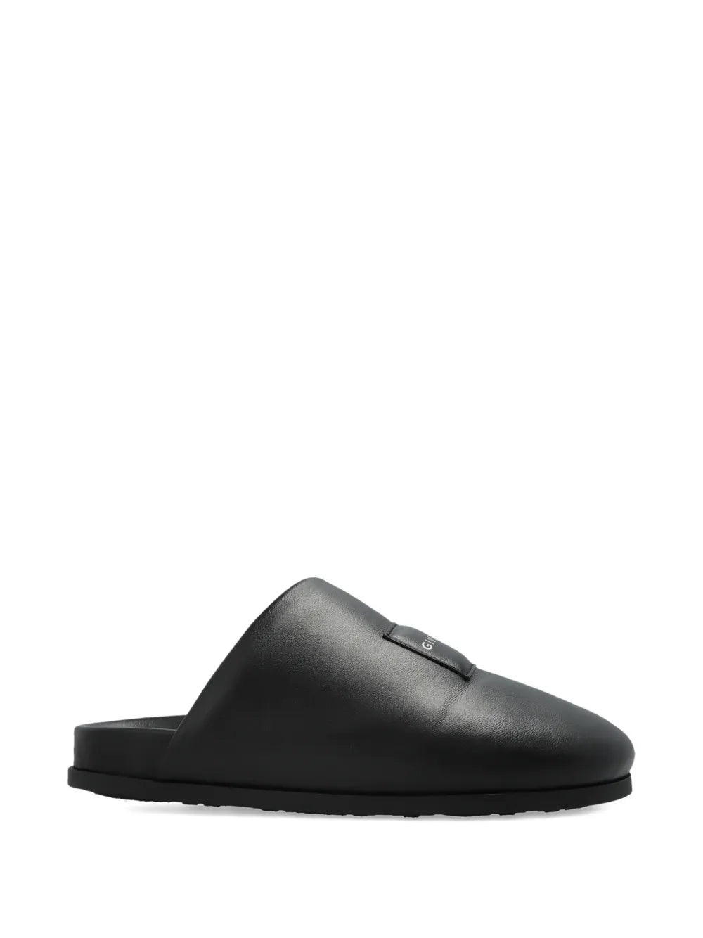 Black loafers-mules, front view