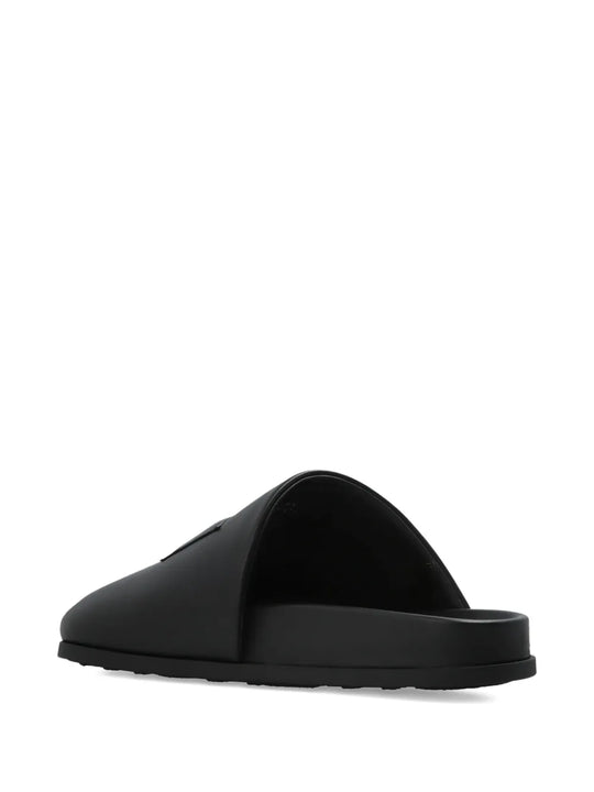 Black loafers-mules, side view