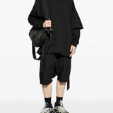 Black sweats, full body view