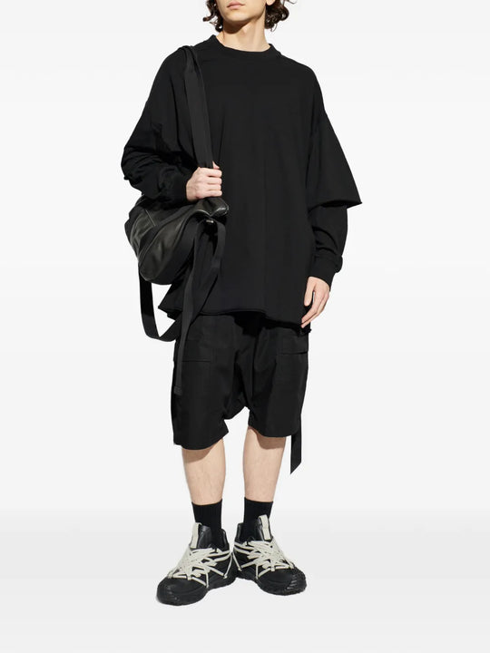 Black sweats, full body view