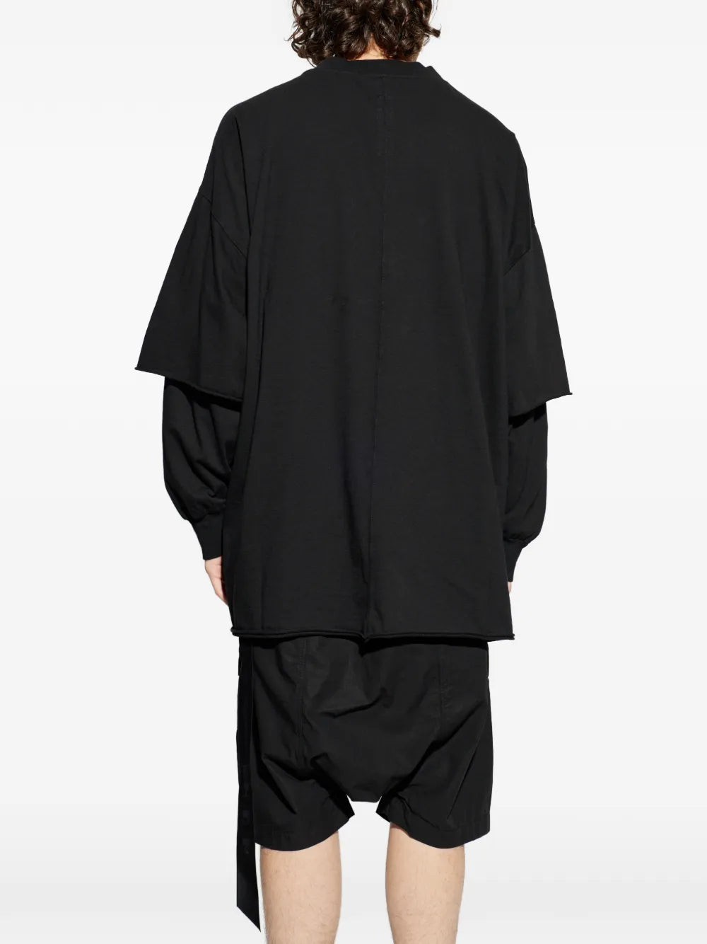 Black sweats, full body view