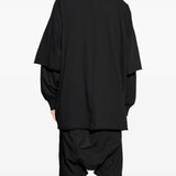 Black sweats, full body view