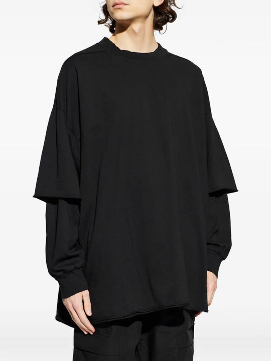 Black sweats, full body view