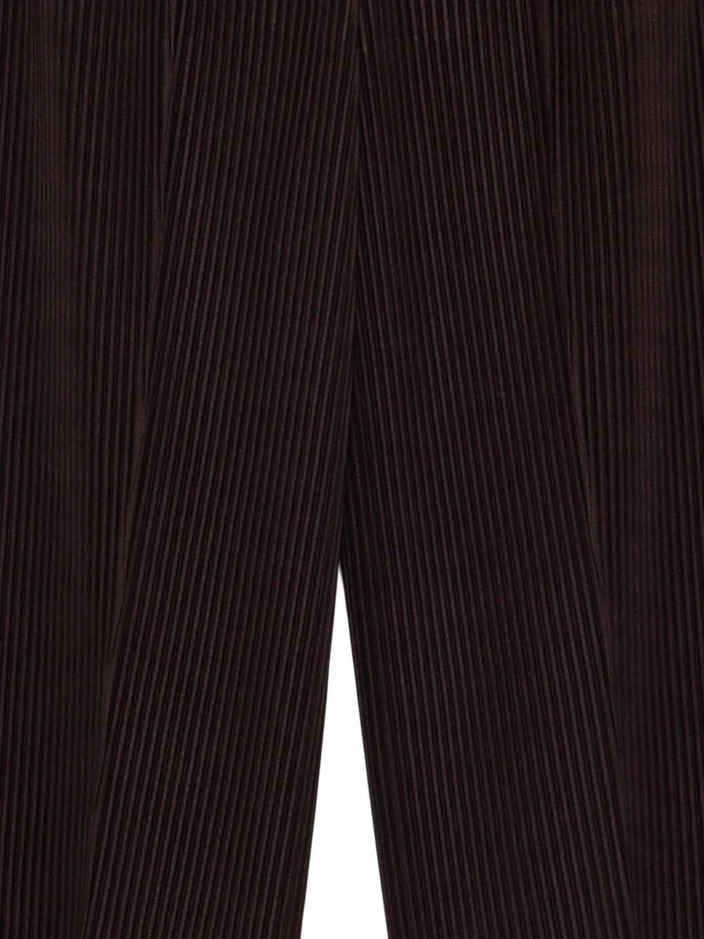 Close up of black pant, showing texture of the polyester fabric