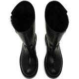 Black boots, top view