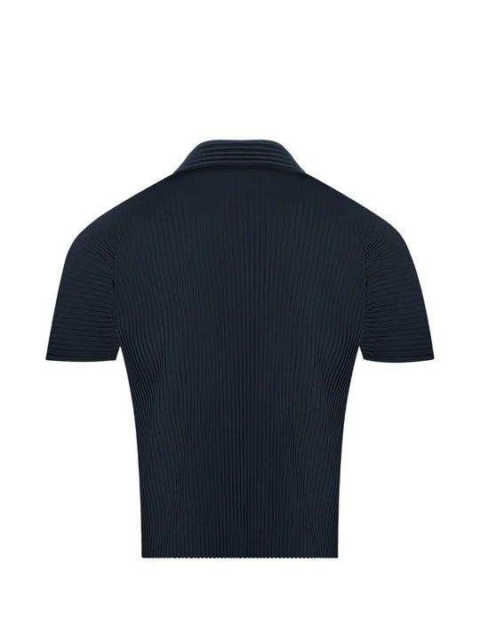 Navy shirt, back view