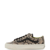 Tan shoes, side view