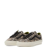 Tan shoes, side view