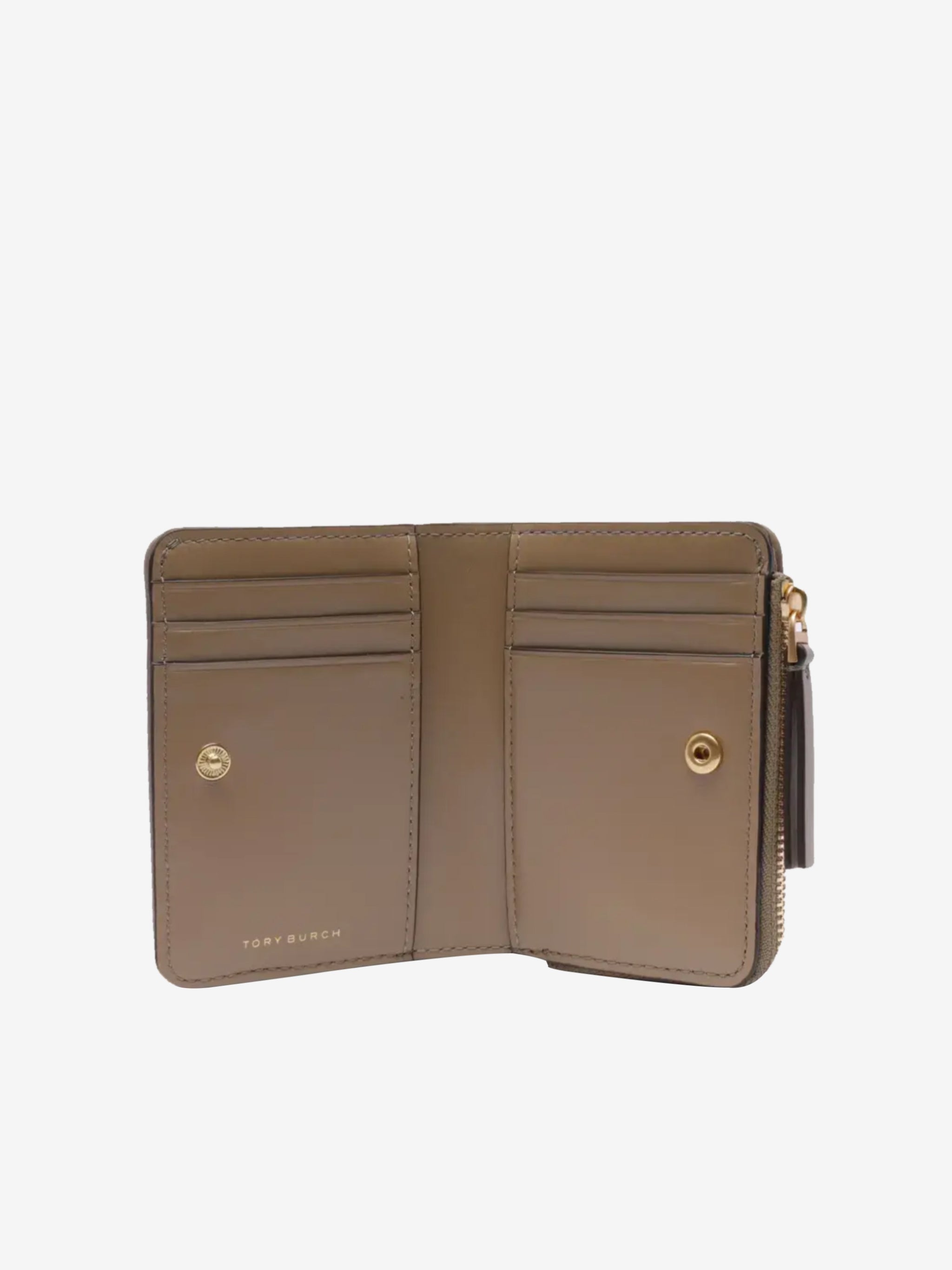 Tan wallet, inside view