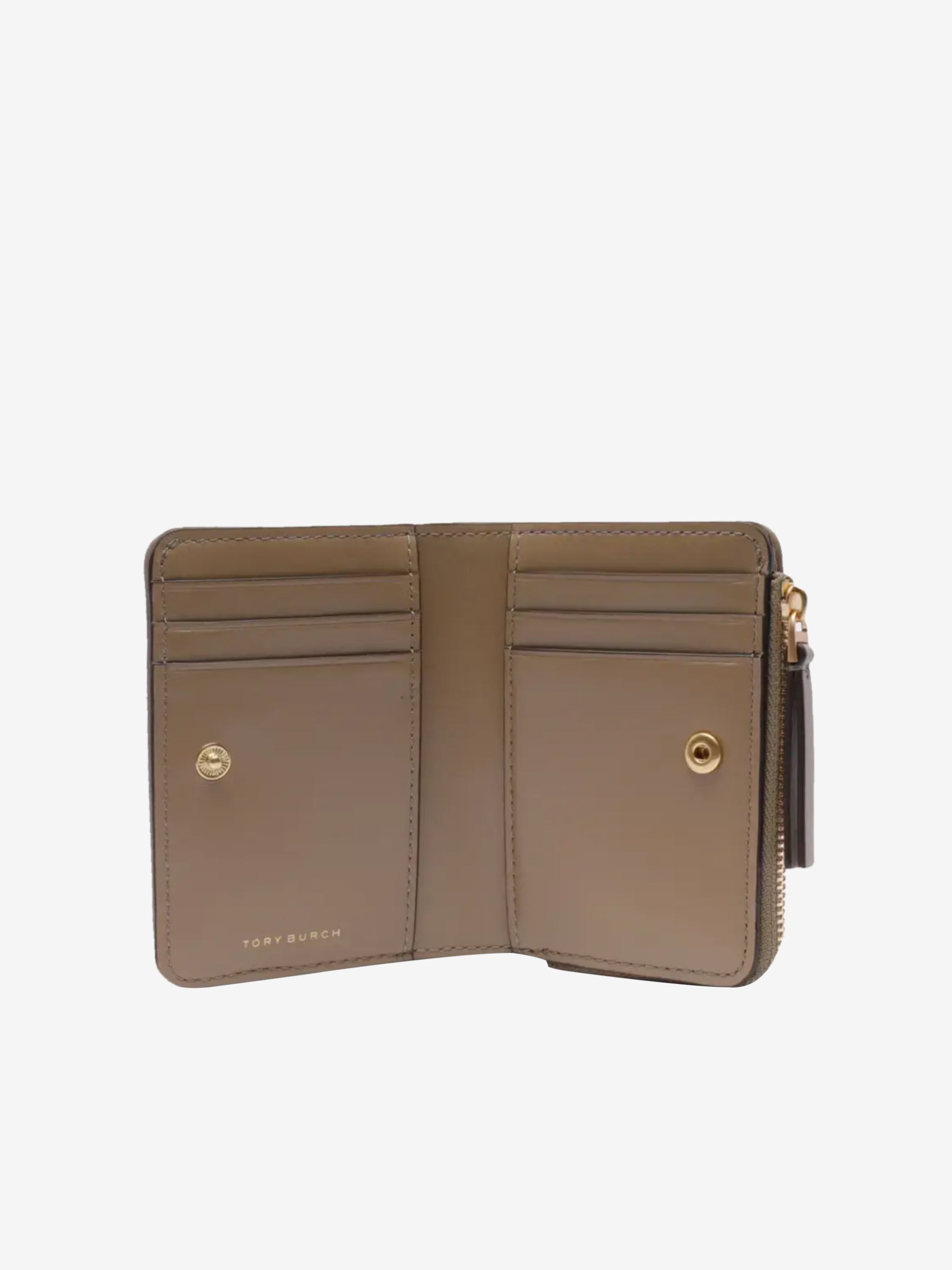 Tan wallet, inside view