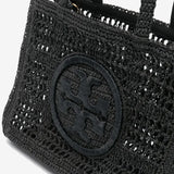 Close up of the black bag, showing texture of the straw fabric