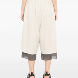 Y'S - Women Cotton Broad Gathere Double Pants
