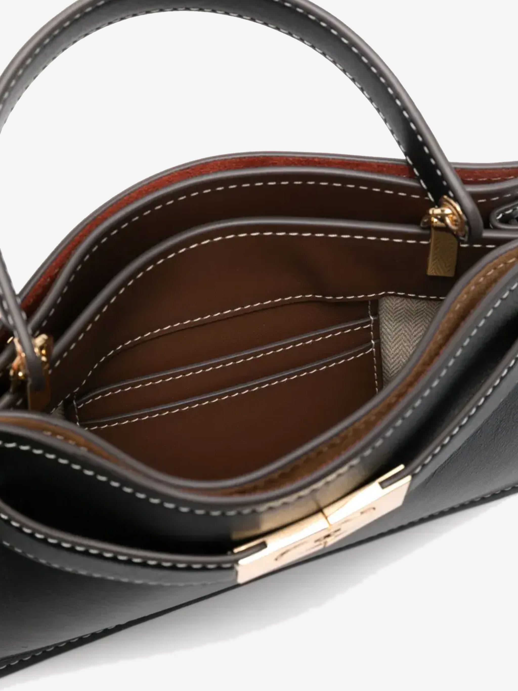 Close up  black bags,showing texture of the leather fabric