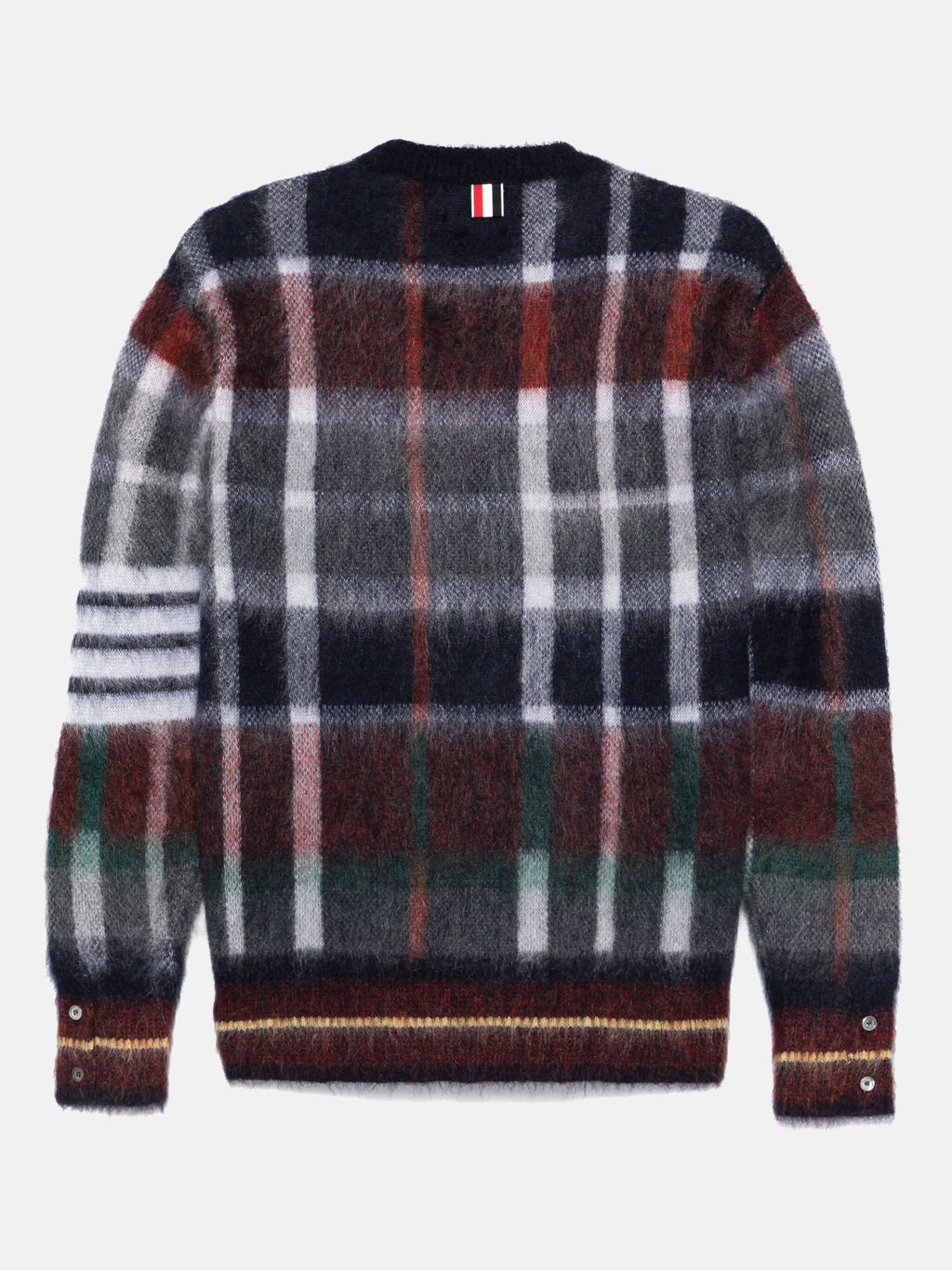 THOM BROWNE - Men Gingham Hector Tartan Check Jacquard Crew Neck Pullover