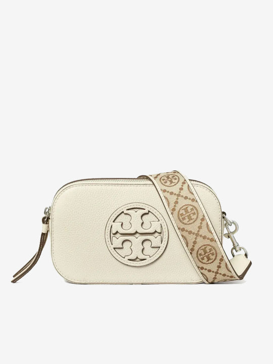 Tan bags, front view