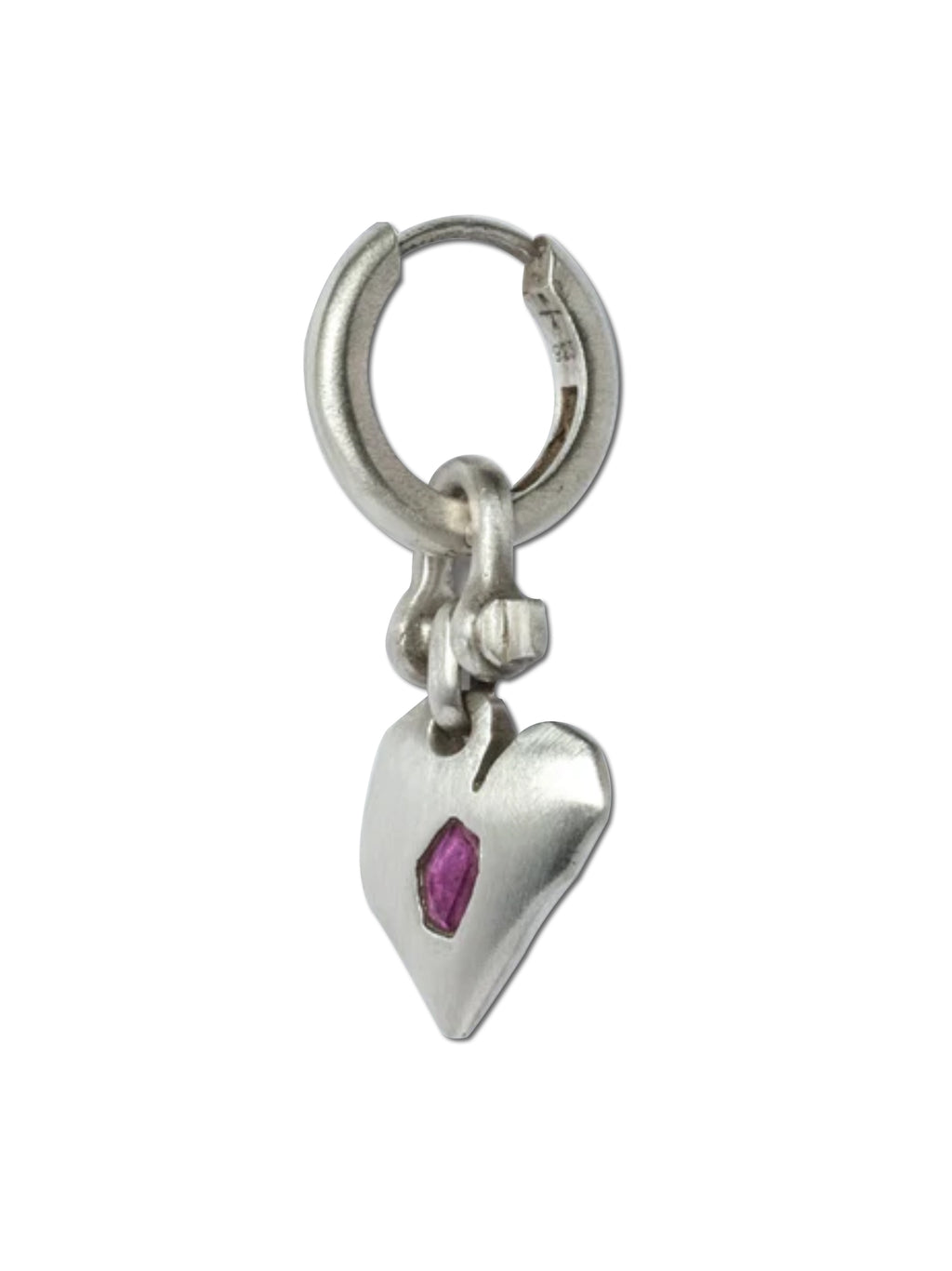 PARTS OF FOUR - Jazz's Solid Heart Earring (Extra Small, 0.2 CT, Ruby Slice, MA+RUB)