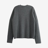 Grey knitwear, back view