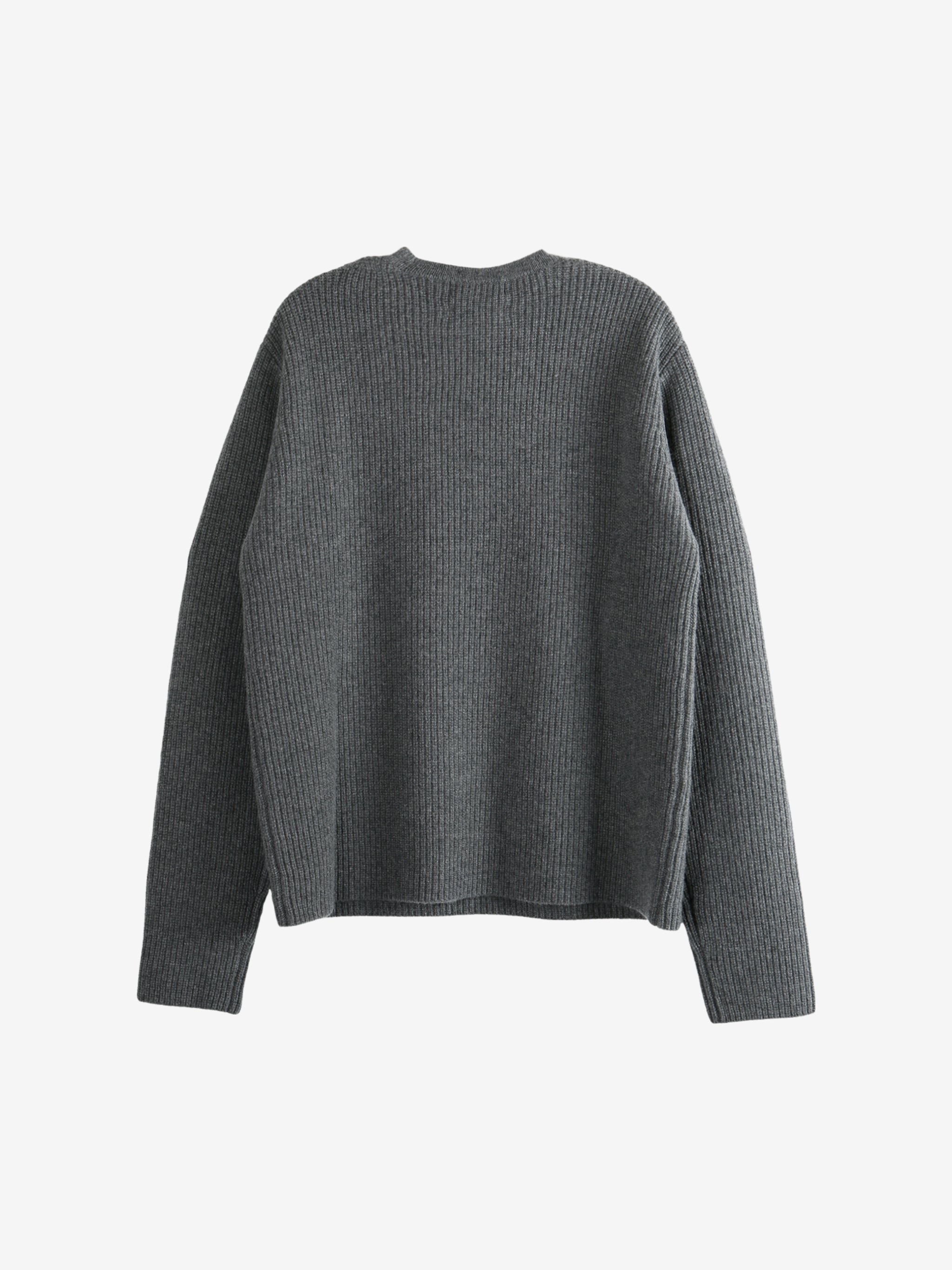 Grey knitwear, back view