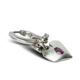 PARTS OF FOUR - Jazz's Solid Heart Earring (Extra Small, 0.2 CT, Ruby Slice, MA+RUB)