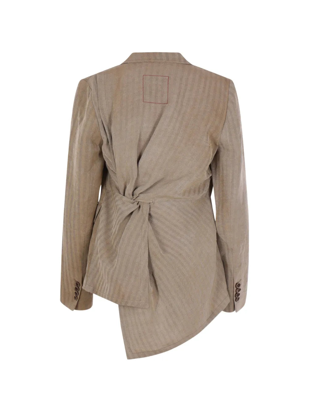 Tan jacket, back view