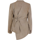 Tan jacket, back view