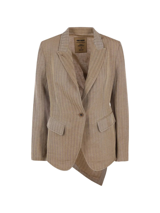 Tan jacket, front view