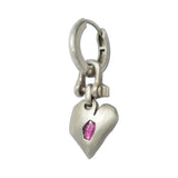 PARTS OF FOUR - Jazz's Solid Heart Earring (Extra Small, 0.2 CT, Ruby Slice, DA+RUB)