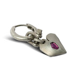 PARTS OF FOUR - Jazz's Solid Heart Earring (Extra Small, 0.2 CT, Ruby Slice, DA+RUB)