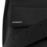 Close up of the black bag, showing texture of the calf leather