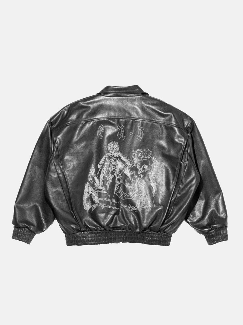 ENFANTS RICHES DEPRIMES - Men Painter's Wives Leather Library Jacket