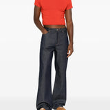 Red top, full body view