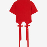 Red shirt, back view