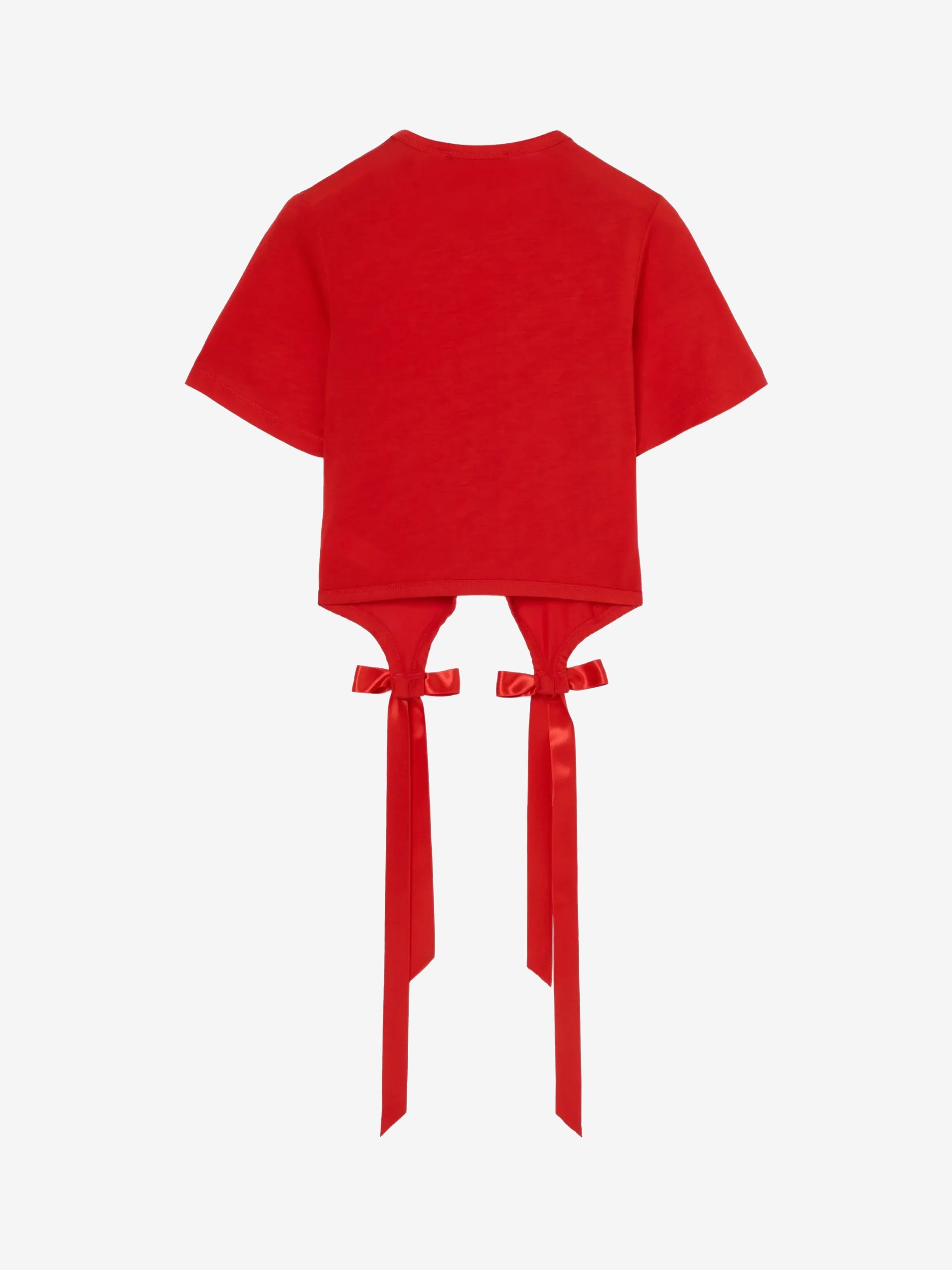 Red shirt, back view