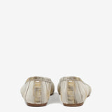 Tan shoes, back view