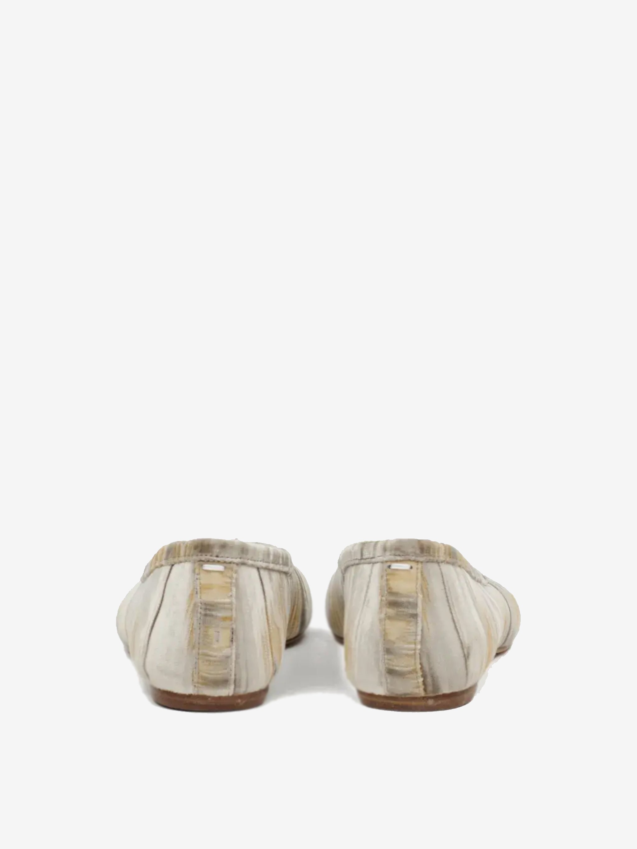 Tan shoes, back view