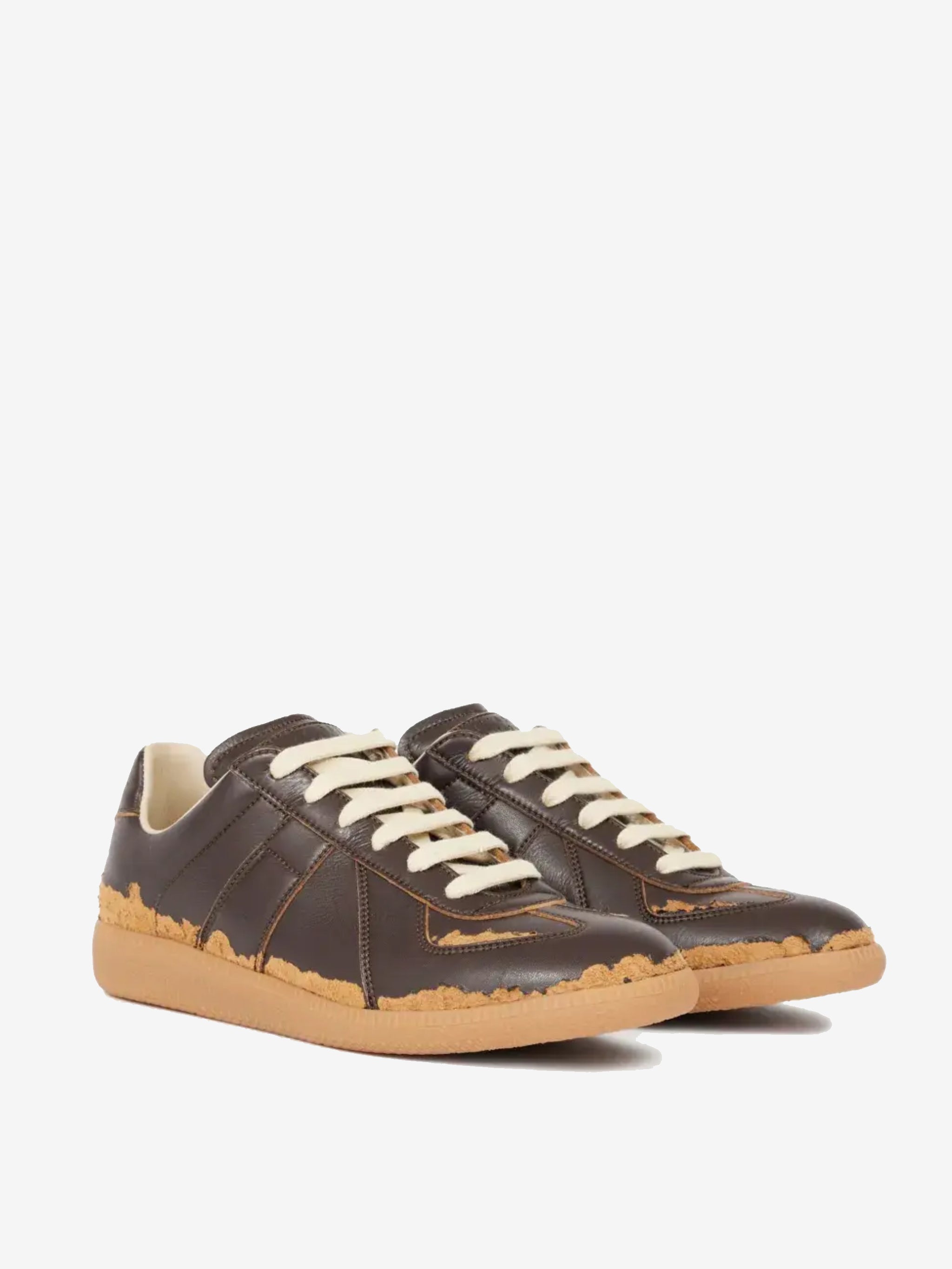 Brown sneakers, side view