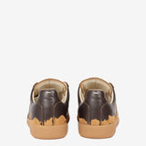 Brown sneakers, back view