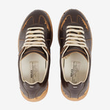 Brown sneakers, top view