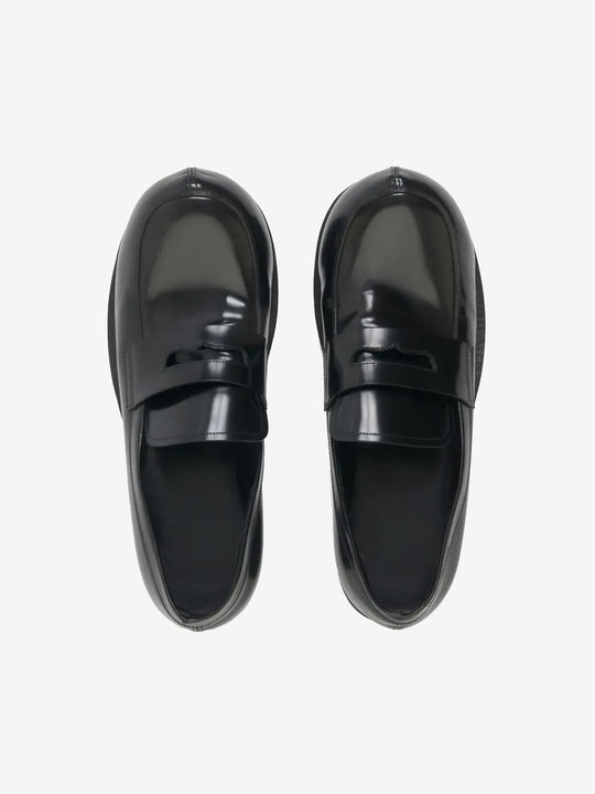 Black loafer, top view
