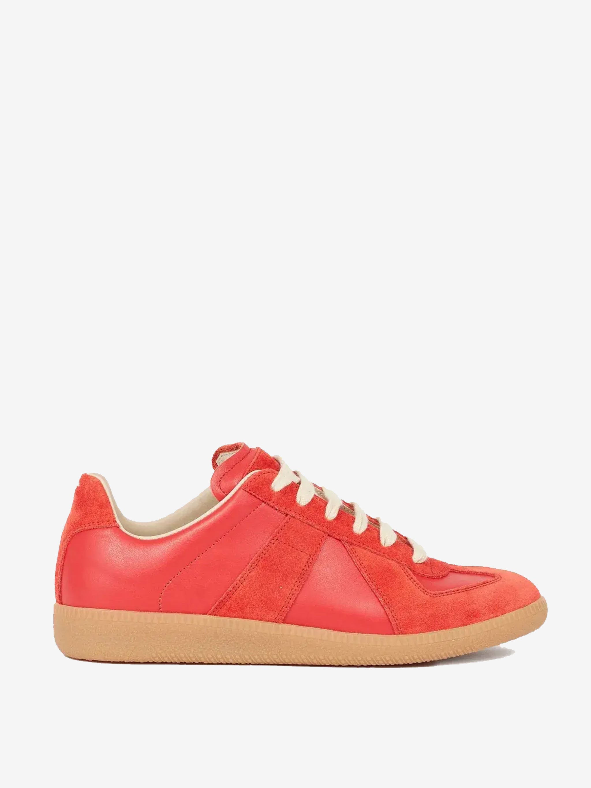 Red sneakers, front view