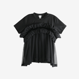 Black t-shirts, front view