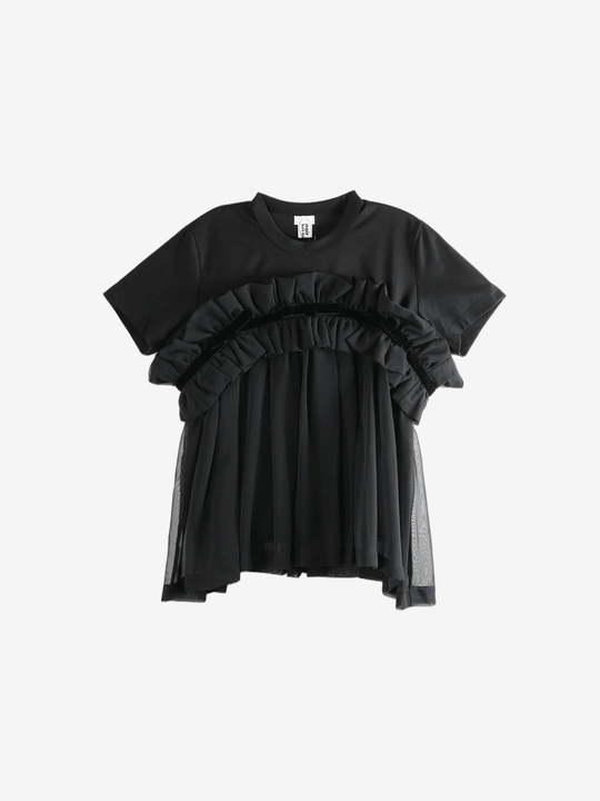 Black t-shirts, front view