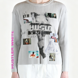 White t-shirt worn by a person, showing the t-shirt fit