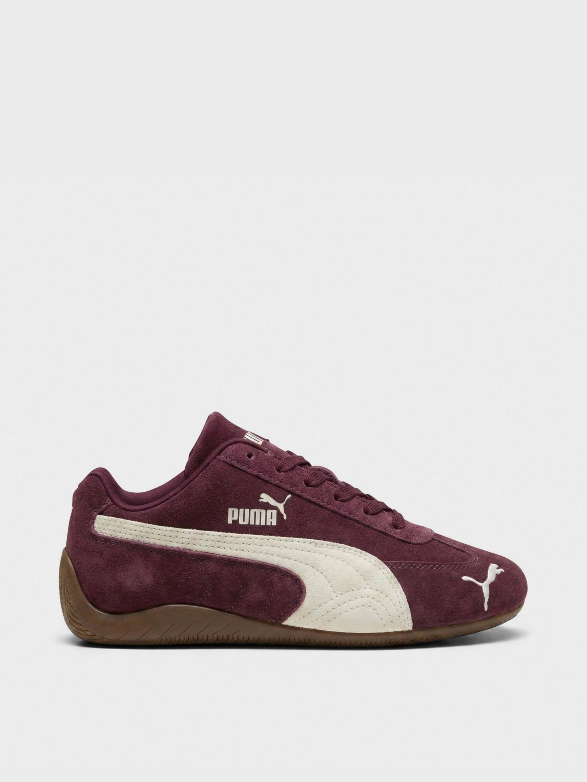 Burgundy shoes, front view