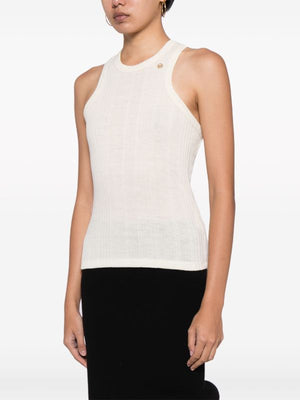 RECTO Women Wool Blend Ribbed Sleeveless Top