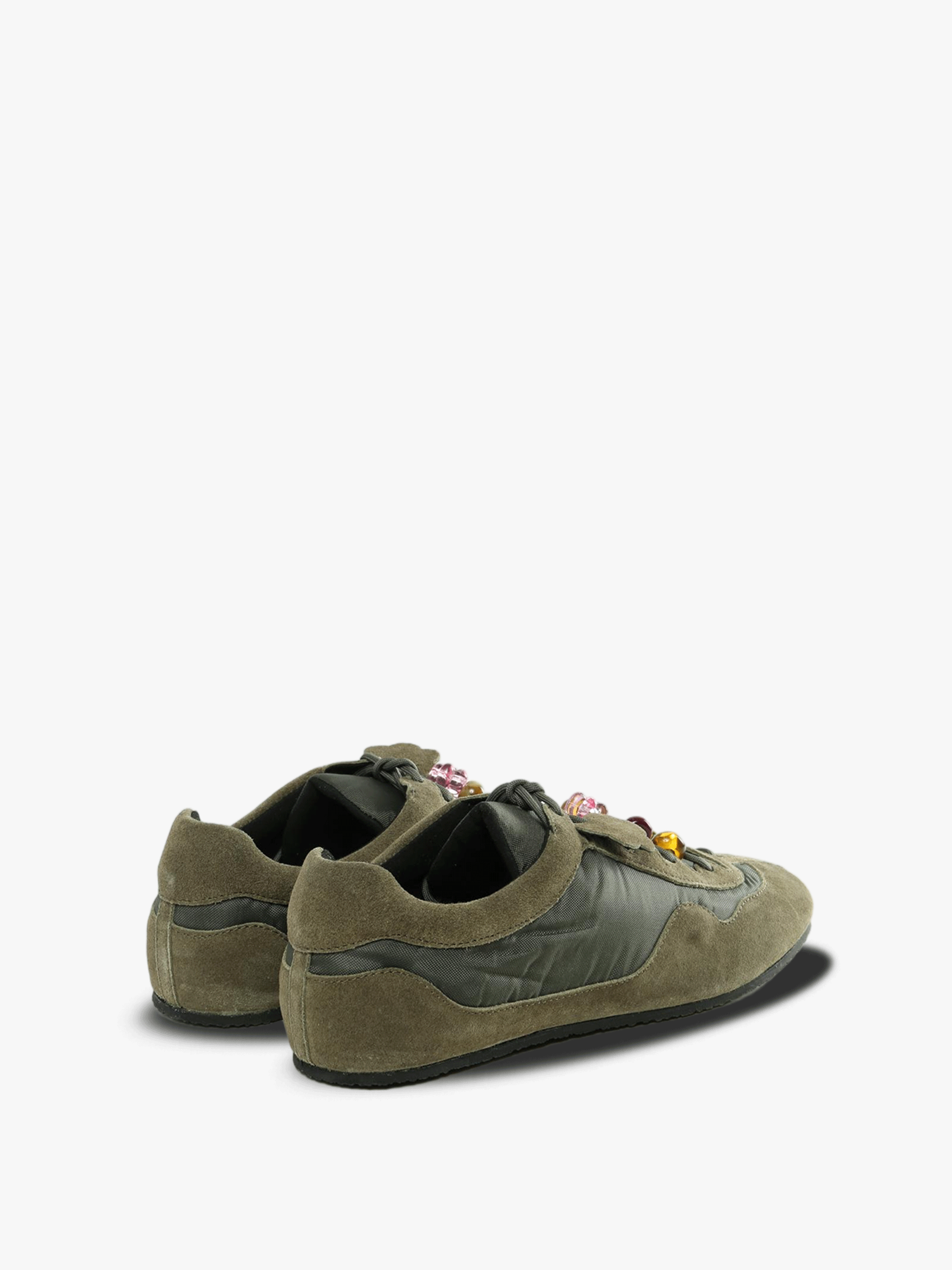 Green sneakers, side view