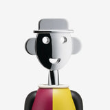 Close up of grey corkscrew, showing texture of the zamak fabric