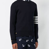 THOM BROWNE - Men Milano Stitch Crew Neck Pullover In Cotton Crepe
