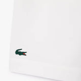 Close up of white shorts,showing texture of the cotton fabric.